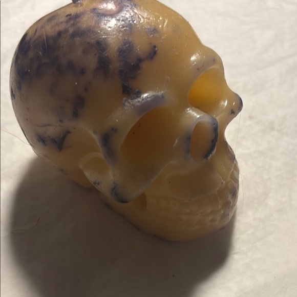 Cream and Purple Candle Holder with Distinctive Accents - Picture 7 of 16